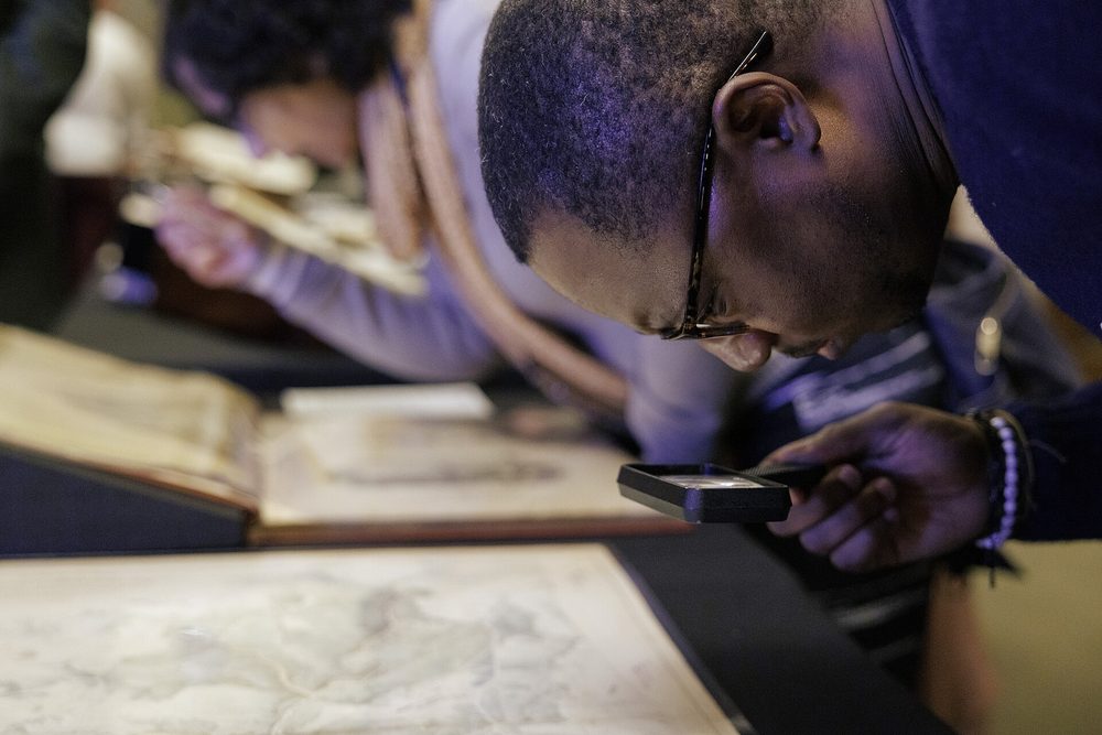 Examining fine detail through a loupe